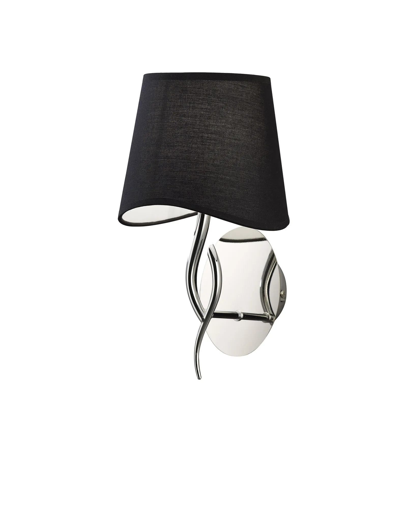 Ninette Polished Chrome-Black Wall Lights Mantra Armed Wall Lights